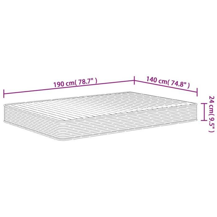 VidaXL Matelas en mousse moyennement doux 140x190 cm 373010