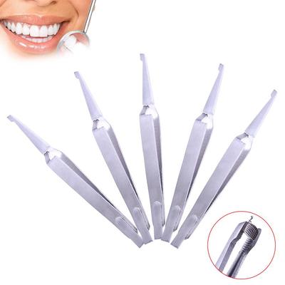 Dental Bracket Tweezers Stainless Steel Serrated Plier Dentist Instrument