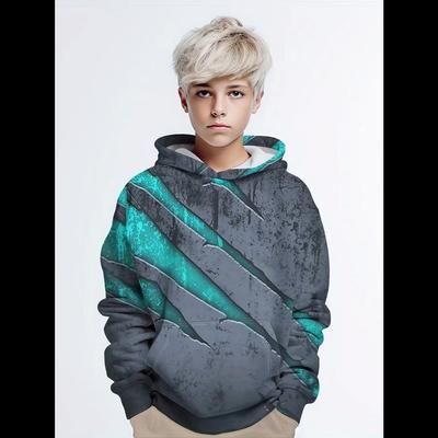 Roupas Infantis Moletons para Meninos Blusas com Estampa Digital Roupas Infantis de Primavera Outono Pulôver Casual para Exterior Moletom Infantil