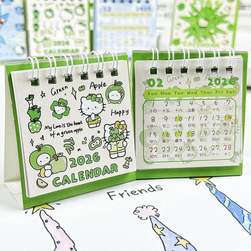 

Cute Cartoon 2026 Hello Kitty Small Desk Calendar Desktop Ornament Calendar Book Creative Planner Desktop Office Stationery Gift
