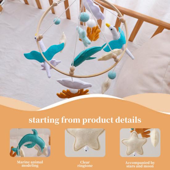 Seagull Baby Crib Mobile Ocean-Themed Handmade Felt Hanging Decor Soft Stroller Hanging Toy for Newborns