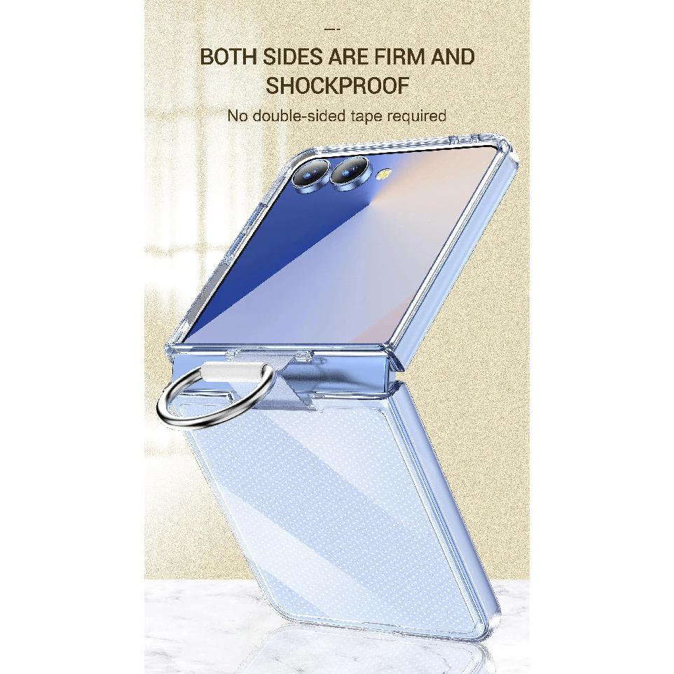Shockproof Armor With Ring Holder Phone Case For Galaxy Z Flip 7 6 5 4 3 For Samsung Z Flip7 ZFlip7 flip6 5G Hard PC Back Cover