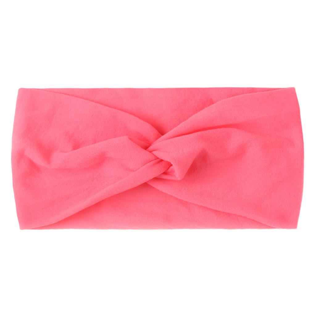 European and American Children's Hair Band Hair Accessories Baby Solid Color Nylon Cross Knotted Girl's Hair Ring Headband