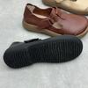 Johnature Retro Handgemachte Loafer Echtleder Damenschuhe Runde Zehenpartie Lässige Rindsleder Damen Flache Schuhe