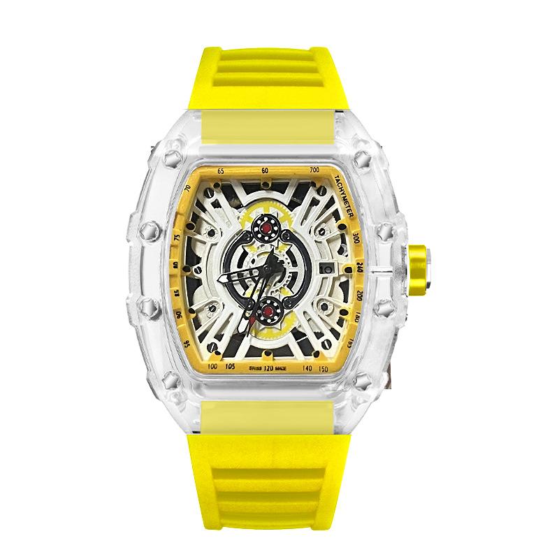 Lässige Mode High-End Automatische Quarz Hohl Luminous Wasserdichte Tonnenförmige 1703 Herrenuhr