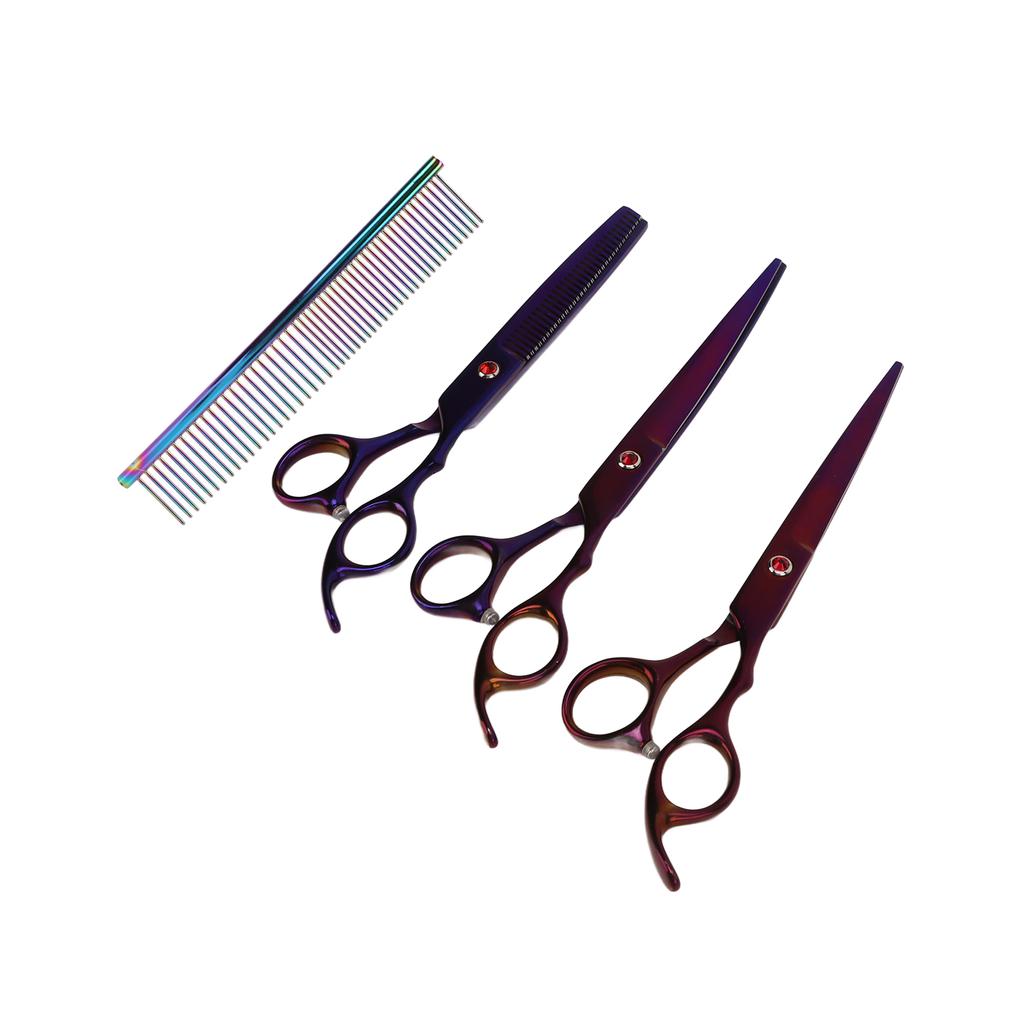 5 Pcs 7 Inch Professional Grooming Scissors Stainless Steel Rabbit Grooming Scissors Set for Small