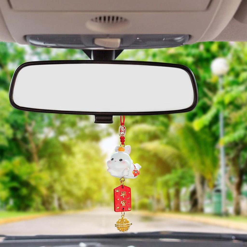 Creative Car Pendant, Bunny Figure Lightweight Hanging Ornaments Adorable Auto Rearview Mirror