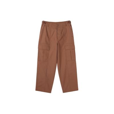 Cargo nohavice s voľným gombíkovým dizajnom a stredným pásom Unisex spodný diel Hnedá 627752-82