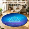 Round Rug Custom NameOlympique Marseille FC Pattern Non Slip Carpet Home Floor Decor