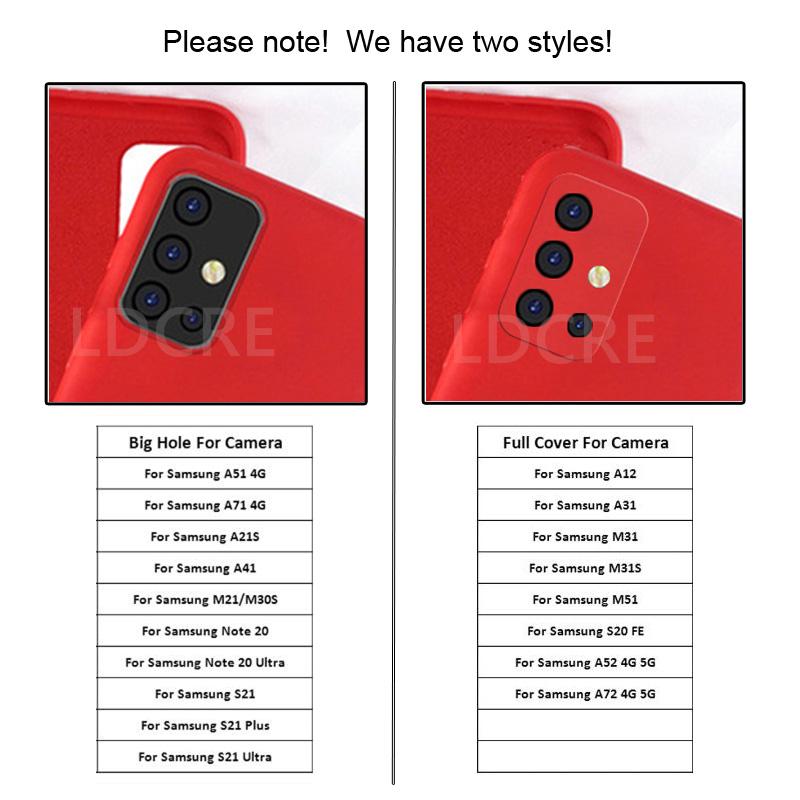 For Samsung Galaxy A72 Case For Samsung A72 Cover Silicone Soft Liquid Silm Rubber Case For Samsung Galaxy A72 A52 A12 A51 M51