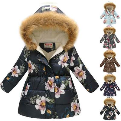 Kinder Herbst- und Winter Kapuzen- und Plüsch-Dickmantel für Wärme Jungen und Mädchen Oberbekleidung