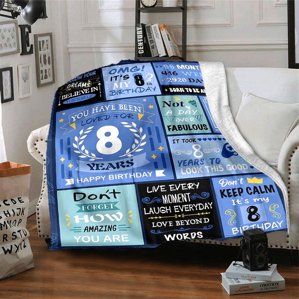 8Th Anniversary Countdown Throw Blanket Comfortable ure Throw For Sofa Couch Office Bed Picnics Four Seasons Multipurpose Warmthful Y20