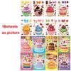 Make-a-Cake Sticker Sheets DIY Make Your Own Birthday Cake Puzzle Stickers for Kids Boys Girls Party Favor Games Toys Gifts
