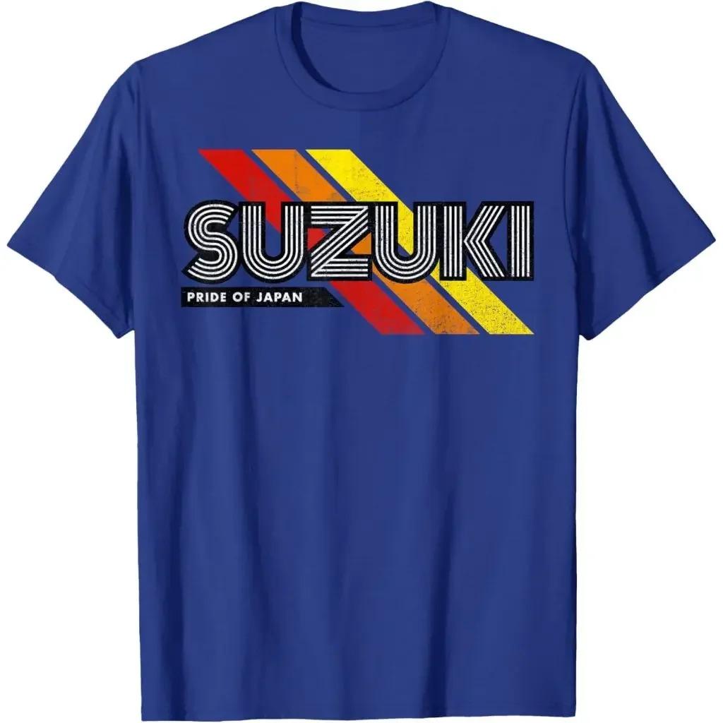 Suzuki Motorcycle Club, short-sleeved motorcycle T-shirt, pure cotton motorcycle sound, summer street style Streetwear Trendy Cotton