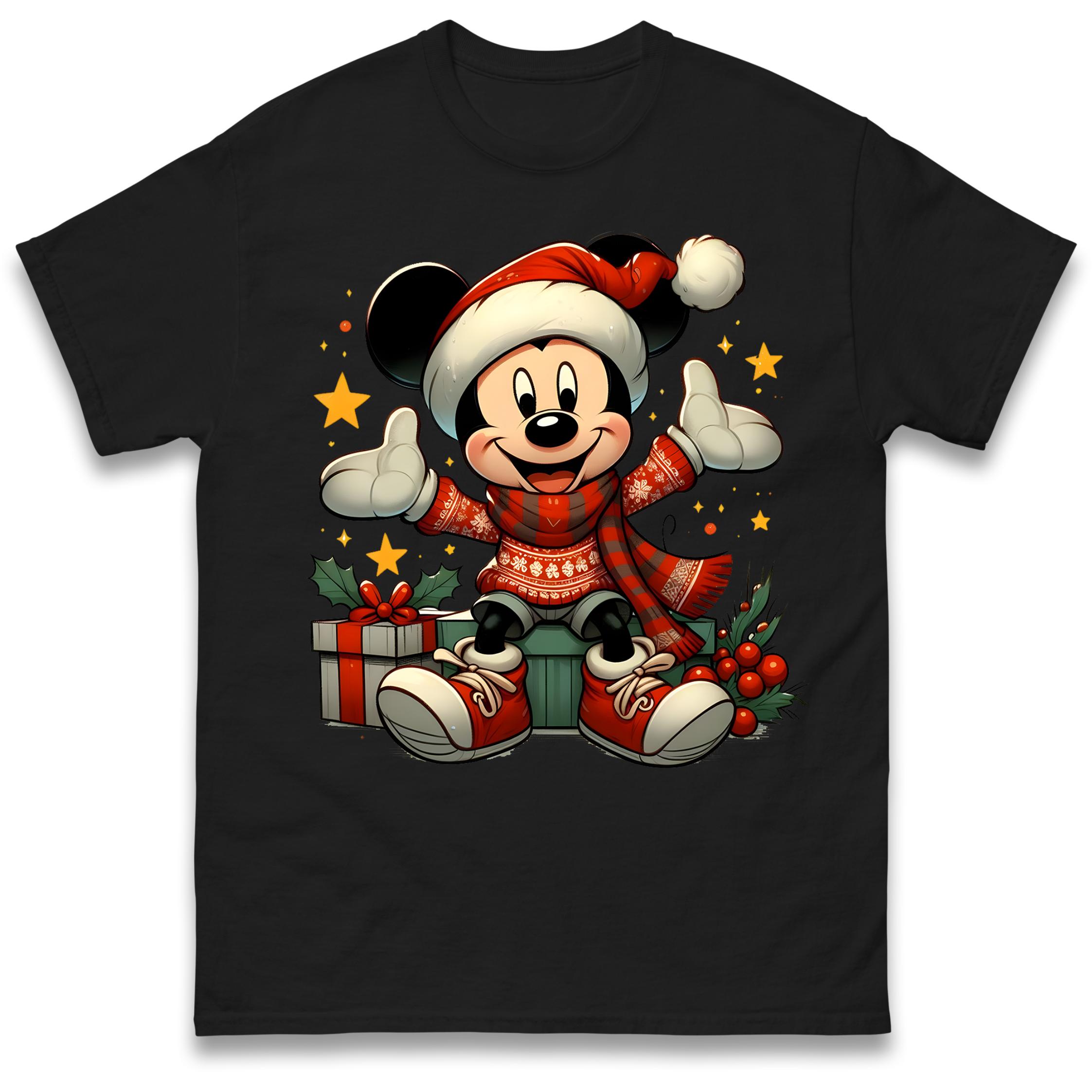 Micky Mouse Christmas T-Shirt Tshirt Mens Womens Tops Unisex Tees 100% Cotton S