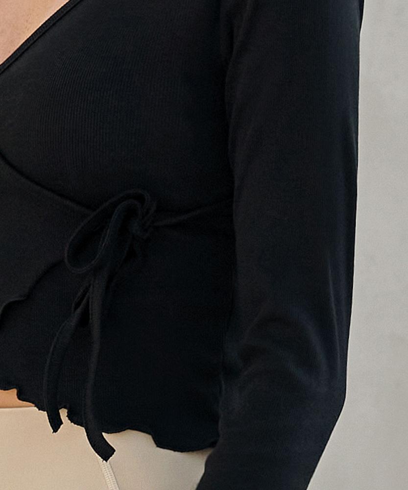 Debiweeo New Wave Wrap Long Sleeve Devi-T0114-Black