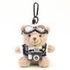 Cute Space Bear Plush Camera Bag Charm Cartoon Doll Keychain Creative Gift