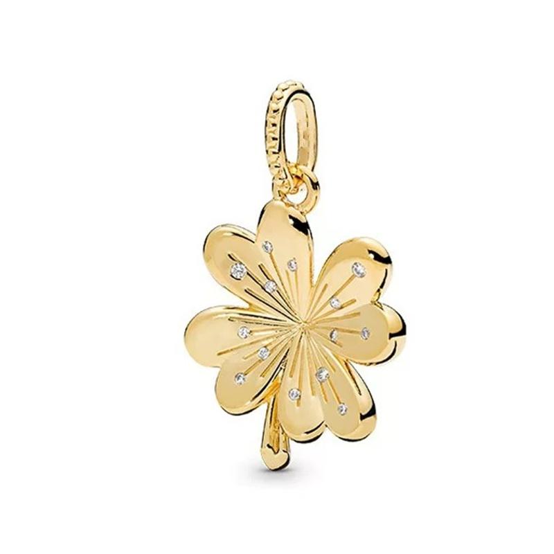 NIEUWE DIY Vergulde Sieraden Roze Kers Verwarde Sundrop Bloem Bedeltje Roos Margriet Bedels Passend voor Armband Vrouwen Cadeau