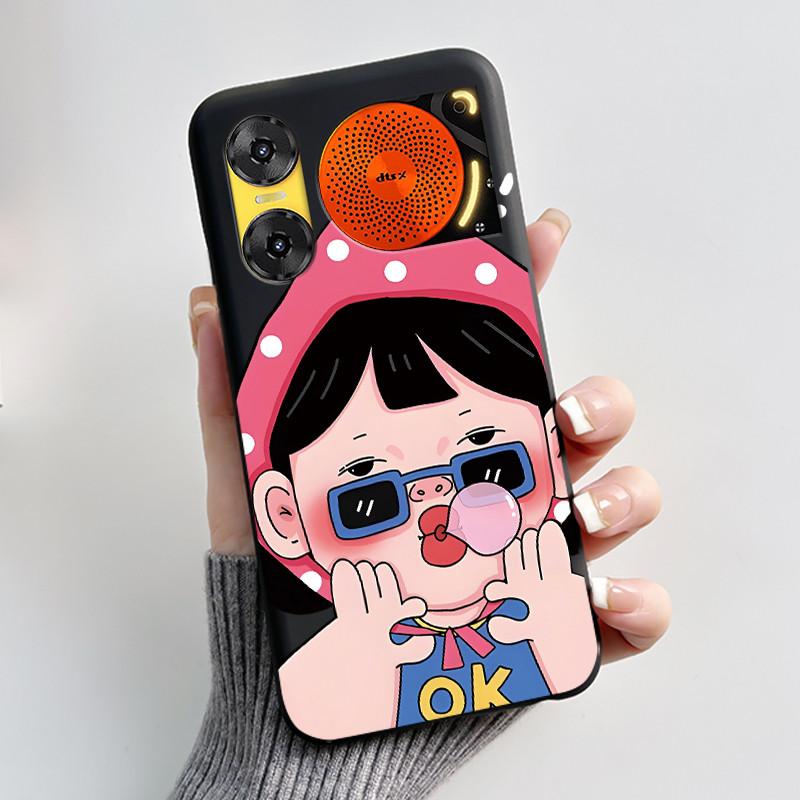 Custodia per Telefono Per ZTE Nubia Music 2 Custodia Z2460 Z2353 Estetica Gatto Carino Astronauta Nera Morbida TPU Silicone Copertura Protettiva Integrale
