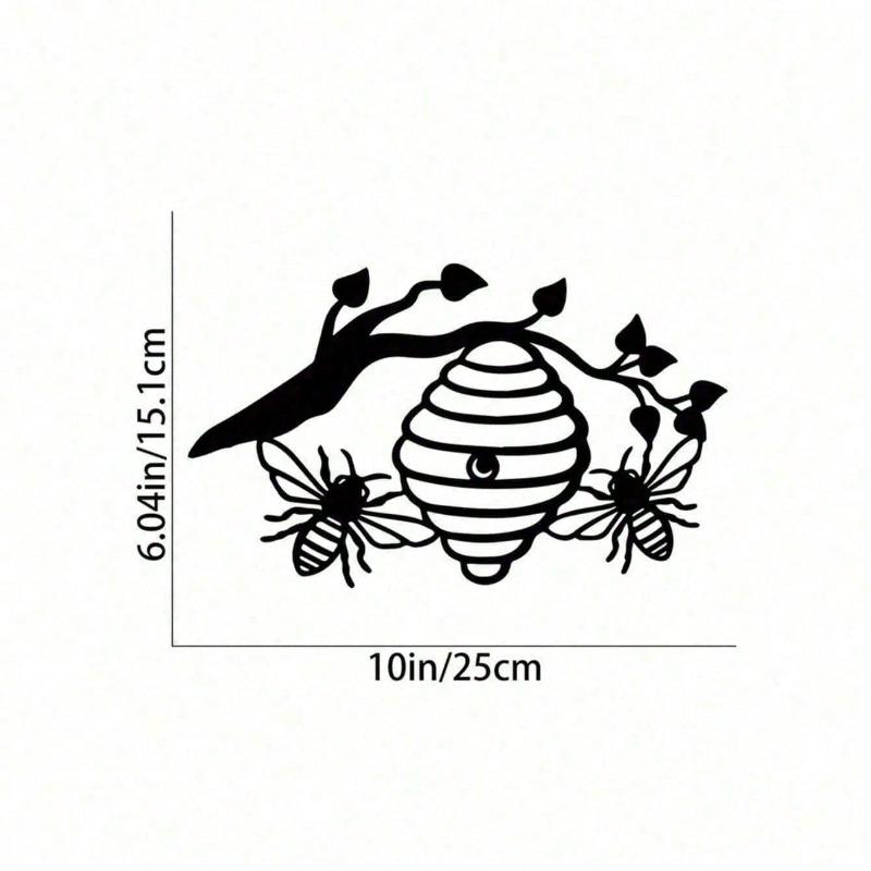 Honeycomb Metal Wall Art Bee Tree Silhouette Outdoor Weather Resistant Garden Decor Gift разноцветный
