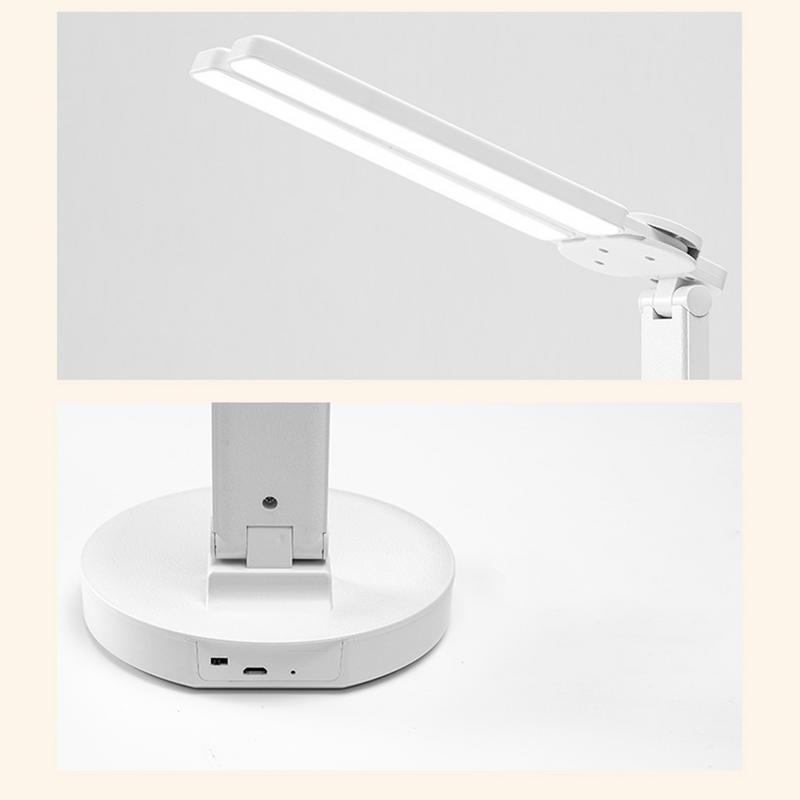 Folding Desk Light Cordless Foldable Tabletop LED Lamp Double Light Source 3 Lighting Modes Rechargeable Bedside Light For