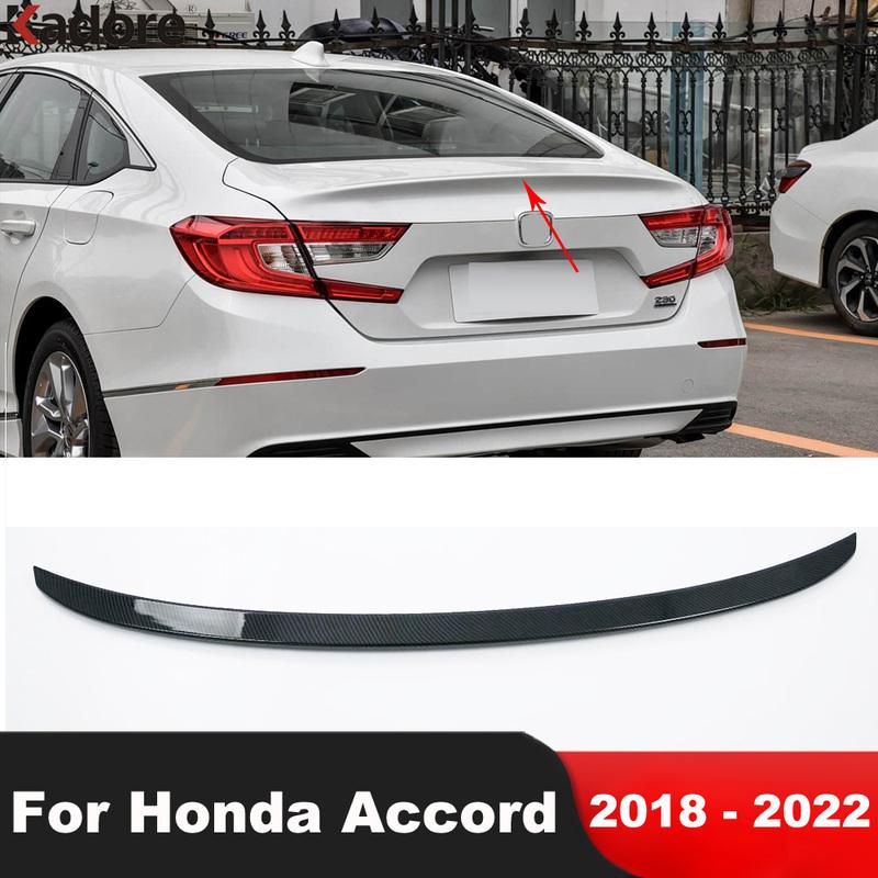 Rear Trunk Spoiler Cover Trim For Honda Accord 2018-  Carbon Fiber Car Tailgate Side Wing Splitter Strip Accessories