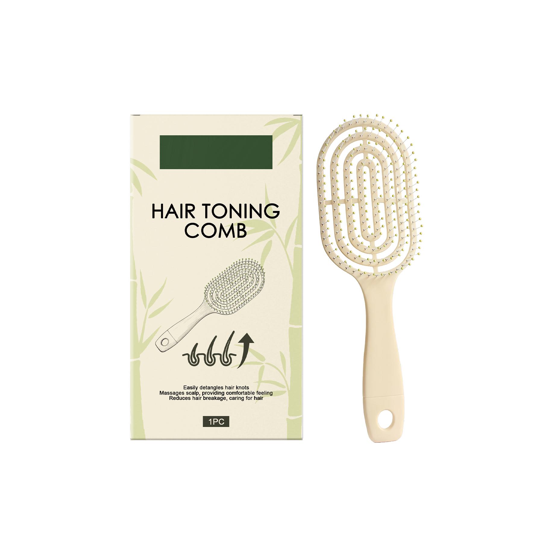 

Elliptical Hollow Comb, Soft And Tangling Hair Comb Tension Hair Brush For Curly And Long Hair One Size бежевий