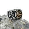 Compass Solid Ring 316L Stainless Steel Punk Vikings Style Man Ring Jewellery Size 7-13