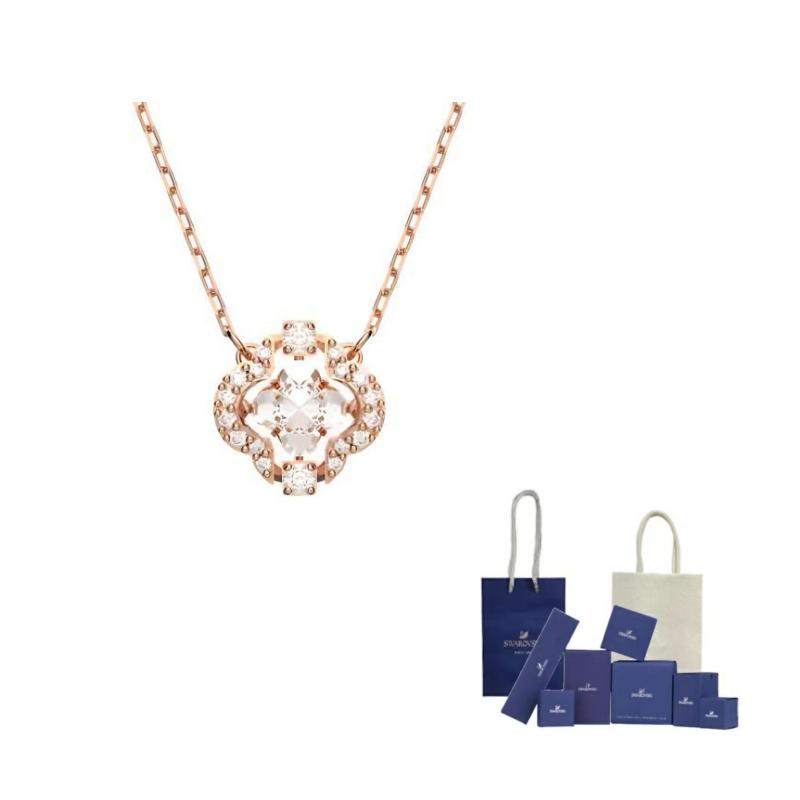 Swarovski Una Crystal Necklaces Womens Rose Gold F (One Size Fits All)-Branded gift bag