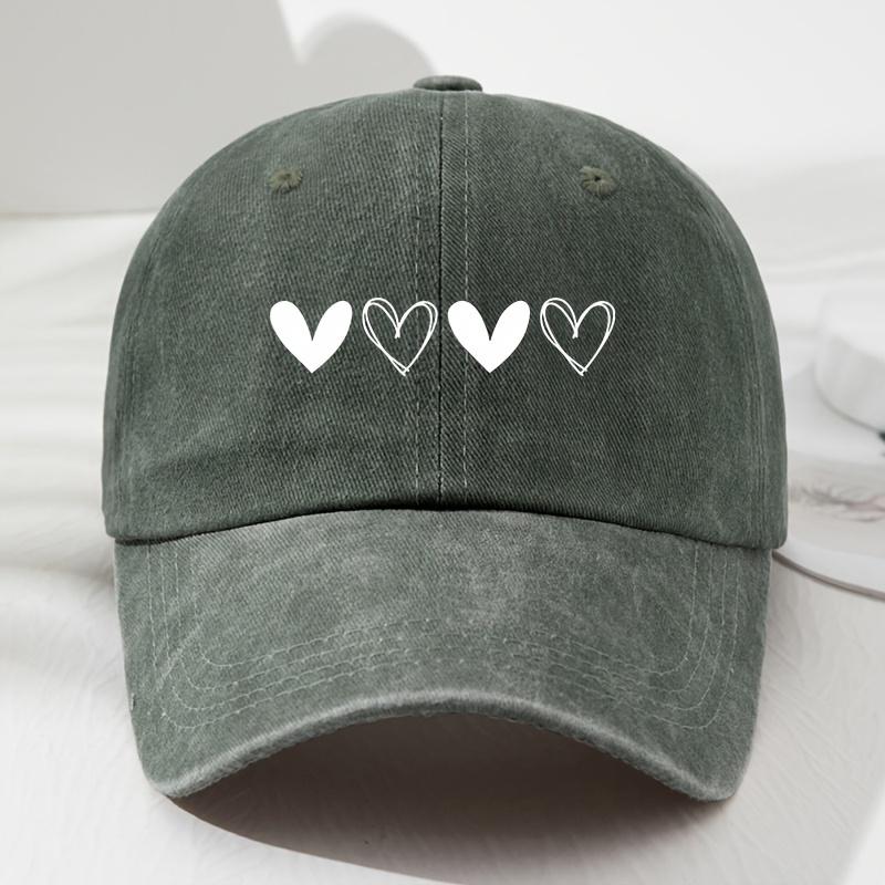 Soft And Heart-Shaped Design Adjustable Retro Unisex Baseball Cap Outdoor Sports Fishing Camping Fashionable Hat