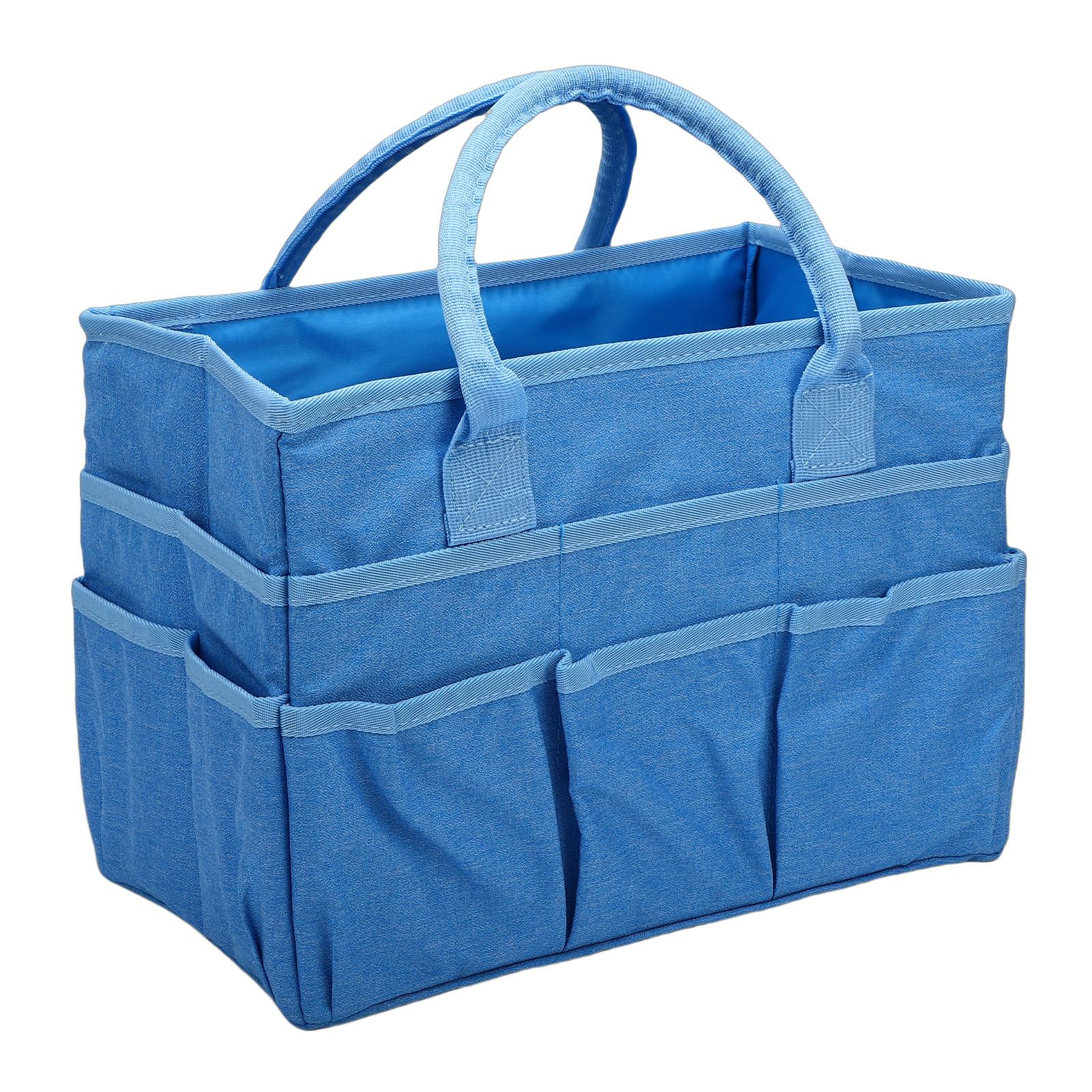 

Craft Organizer Bag 10 Pockets Oxford Fabric Spacious Arts and Crafts Storage Teacher Stationery Sewing Gardening Tool синий