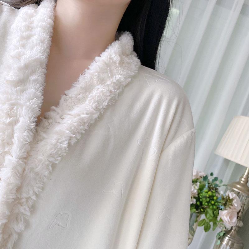 Sea Island Baumwolle Damen Fleece Pyjama Set – Langarm & Hose für Herbst/Winter.