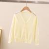 Korean Style Girls' Long Sleeve Knit Cardigan with Sun Protection - Summer 2023