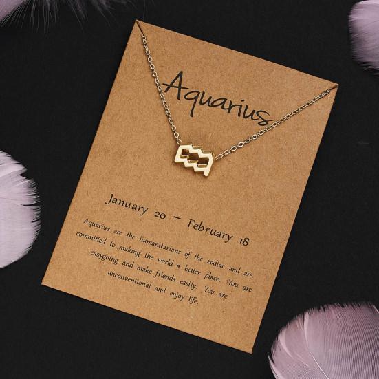 Femei Constelații Simbol pandantiv Placat cu aur Lanț claviculă Colier Bijuterii