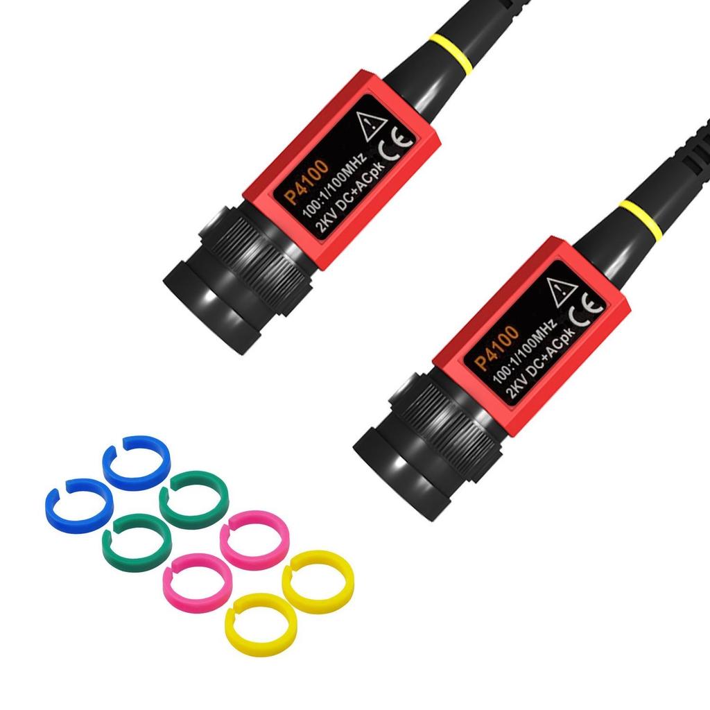 P4100 High Voltage Oscilloscope Probe 100:1 2KV 100MHz 100X Safety BNC Connector For Oscilloscope Adjustable Attenuation