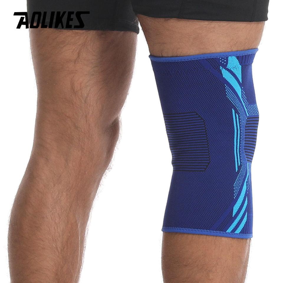 Aolikes 1 Stück Sport Kniebandage Rutschfeste Knieorthesen für Knieschmerzen Frauen & Männer, Kompressions-Kniesleeves zum Laufen Radfahren