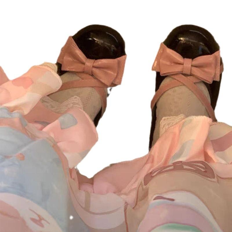 French Elegant High Heels 2025 Women Chunky Heels Mary Jane Round Head Japanese Cute Lolita Shoes Student Jk Dress Leather Shoes