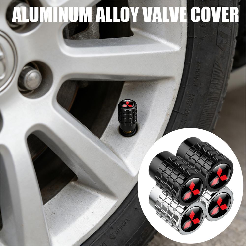 cxzbfh1 4PCS Car Tire Valve Caps Auto Accessories For Mitsubishi Pajero ASX I200 Outlander Phev Lancer Space Star Colt CZ3 Montero Evo