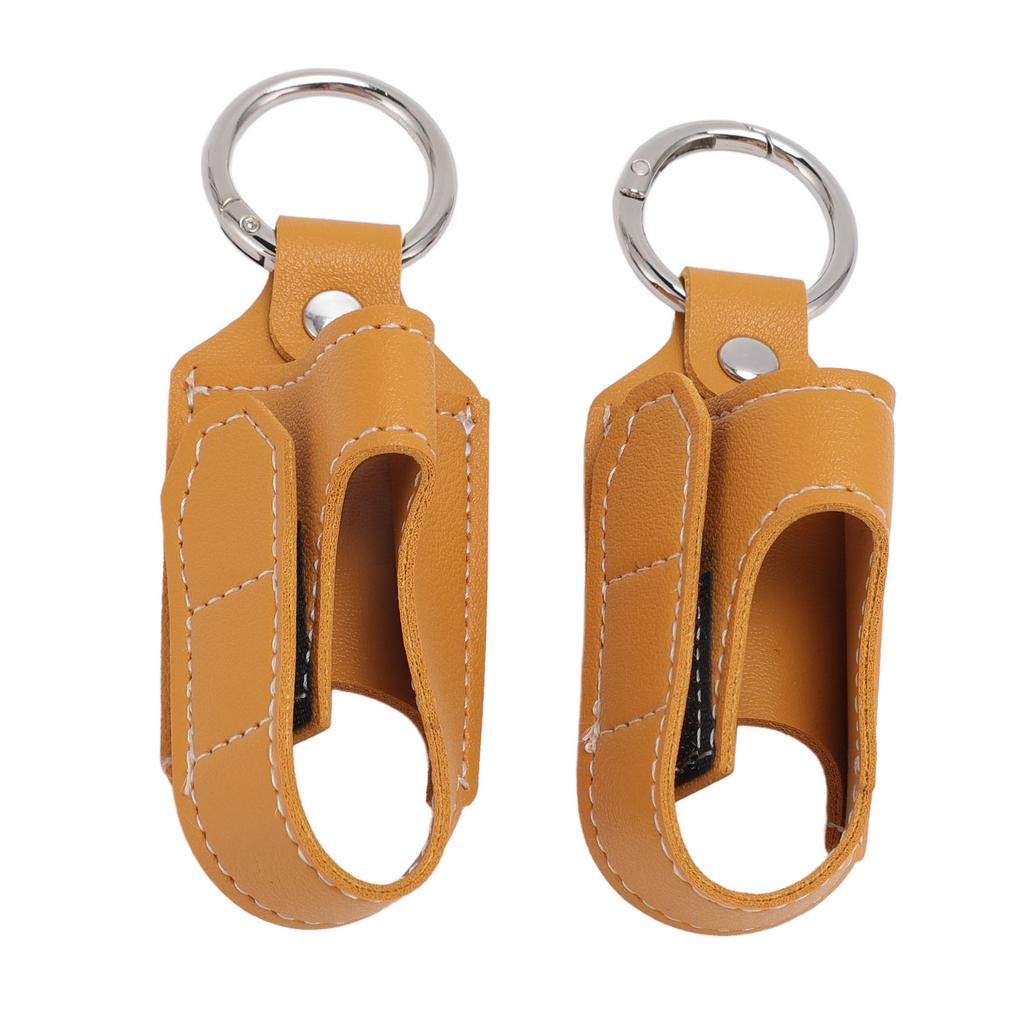 2 Stück Inhalator Tragehalter Verschluss Sicherheitskarabinerclip Tragbarer PU-Leder Inhalator Schutzhalter Kurkuma