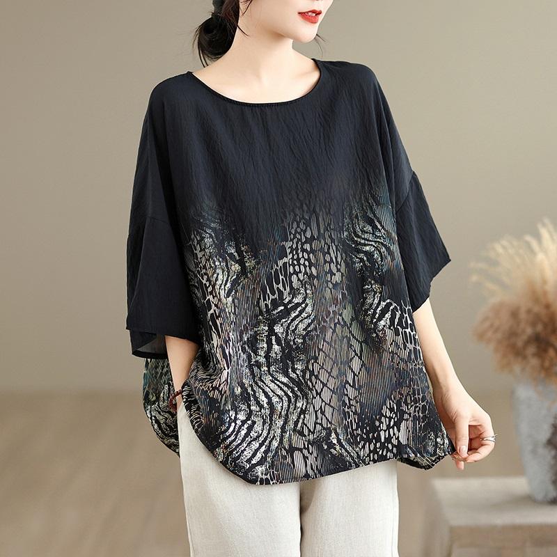 Short Sleeve Oversized Cotton Vintage Casual Loose T Shirt Tops Women Summer T-shirt