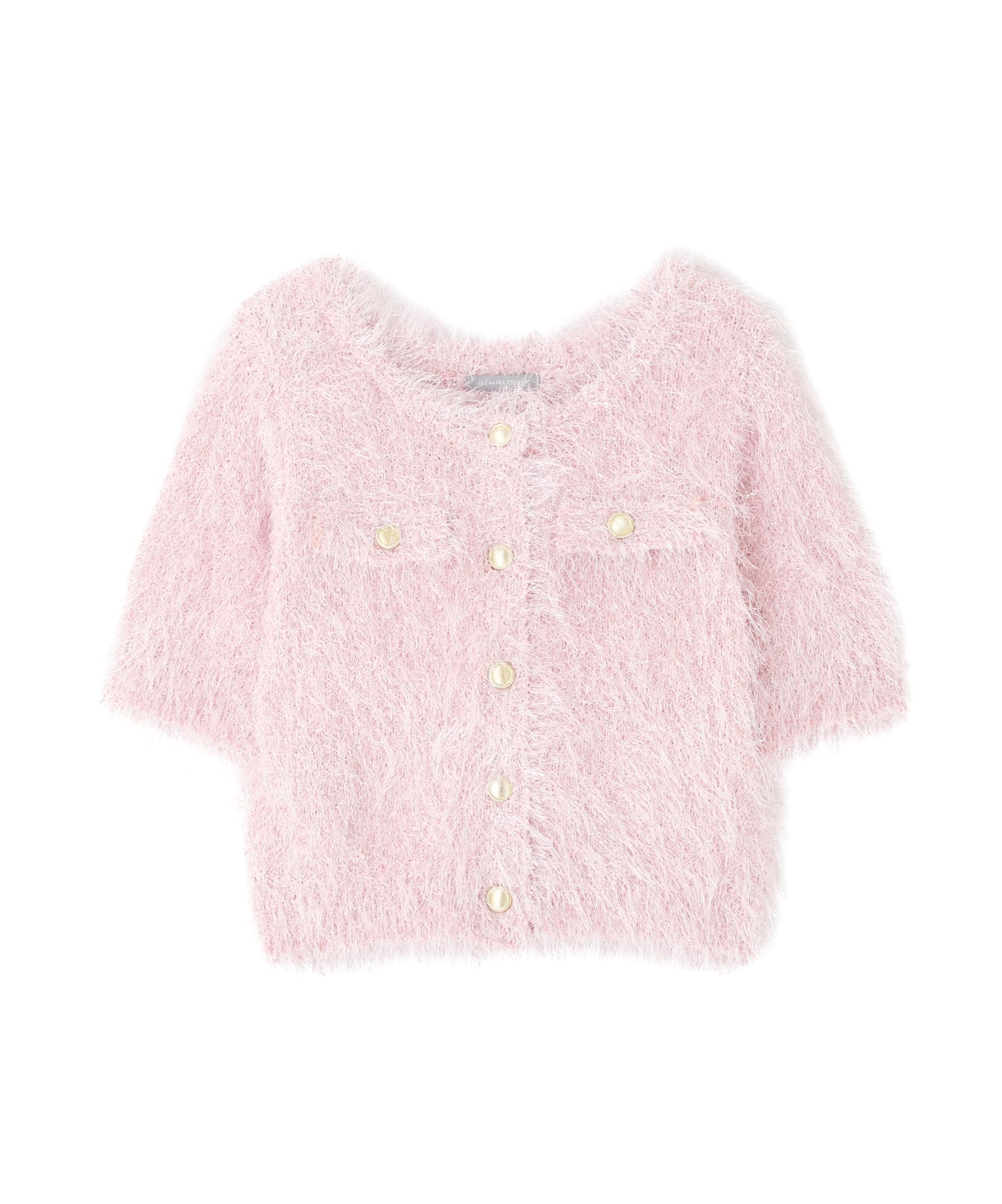 

Lame feather knit jacket