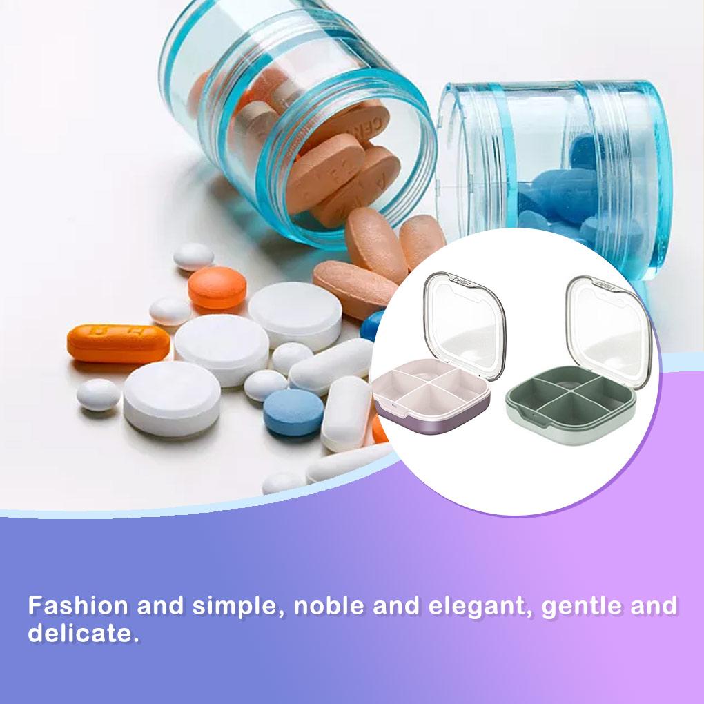 Pill Box Home Daily Sealed Case Separation 4 Compartments PP Organizer Holder Dusproof Waterproof Damproof Container