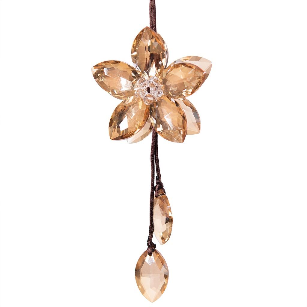 

Car Crystal Snowflake Interior Pendant Decoration Rearview Mirror Accessory Champagne