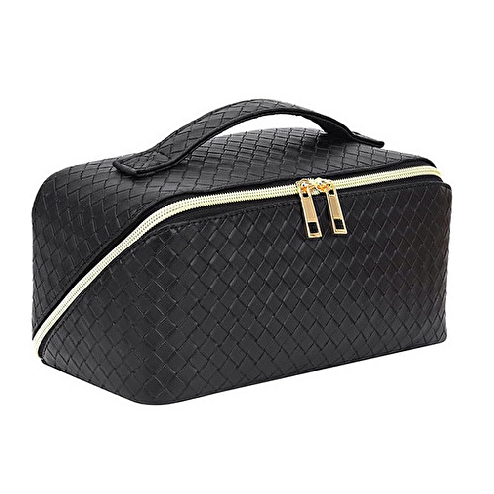 OneColor Leaf Cosmetic Large Cosmetic Makeup Stylish Storage Pouch, Women's, Capacity, Bag, Bag, Cosmetics, Accessories, Travel, Portable, Simple,