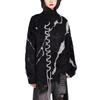 Black Knitted Pattern Causal Loose Oversized Spring Autumn Men Pullover Sweater Women Sweaters