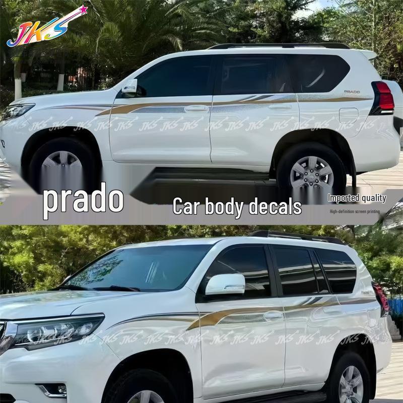 Наклейки на кузов Toyota Prado 2010-2020: Креативные гоночные полосы и оригинальные цветовые решения