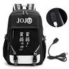 Anime JOJO Jonathan Joestar Golden Experience Backpack School Bookbag with USB Port Laptop Compartment for Boys Girls Travel Bag