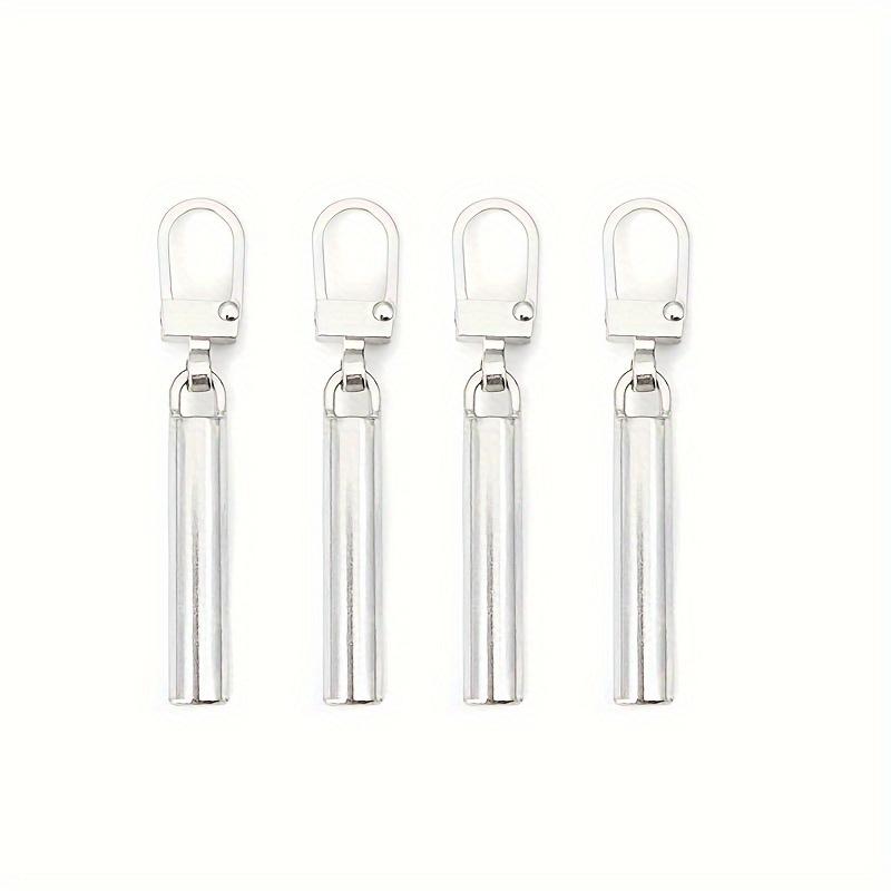 4Pcs Detachable Metal Zipper Pullers, Zipper Slider Pull Tabs, DIY Sewing Repair Kit for Bags & Down Jackets