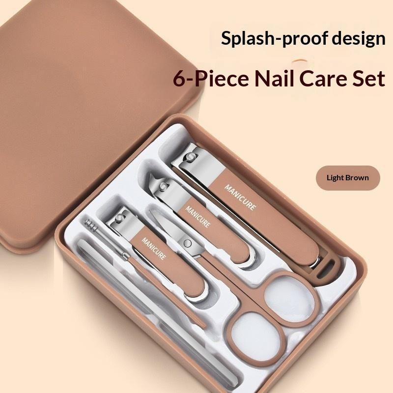 4/6Pcs Stainless Steel Anti-Splash Nail Clipper Set Slanted Nail Clippers Home Nail Clippers Set Manicure Tools