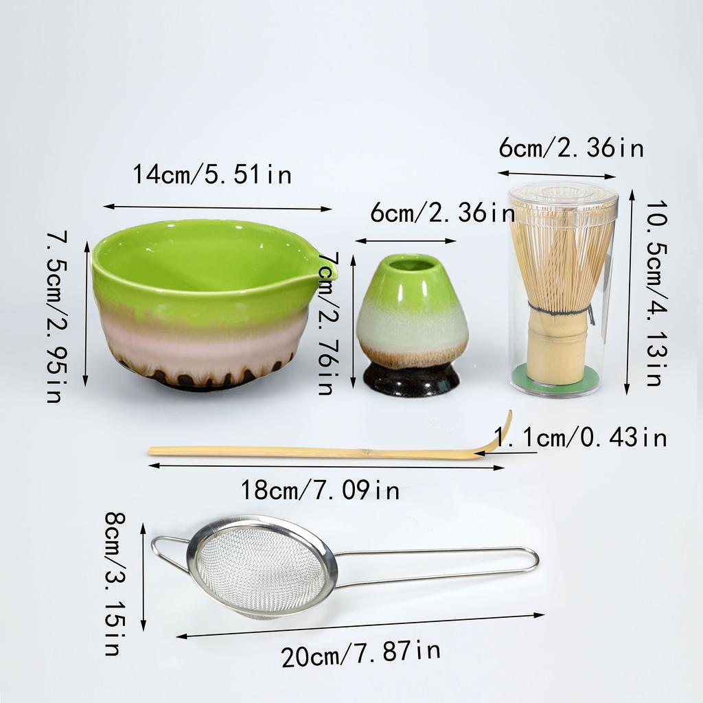 5pcs/set Japanese Style Matcha Tea Set With Tool Rack, Including Bowl, Whisk, Spoon, Great Gift For Ceremony, Traditional Japane